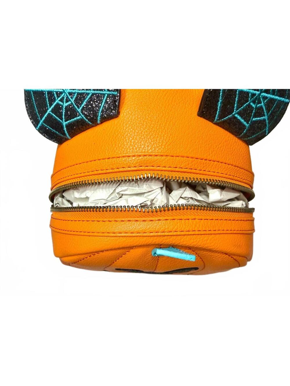 Disney Parks Loungefly | Mickey Pumpkin Spiderweb Mini Backpack | NWT - Picture 8 of 9
